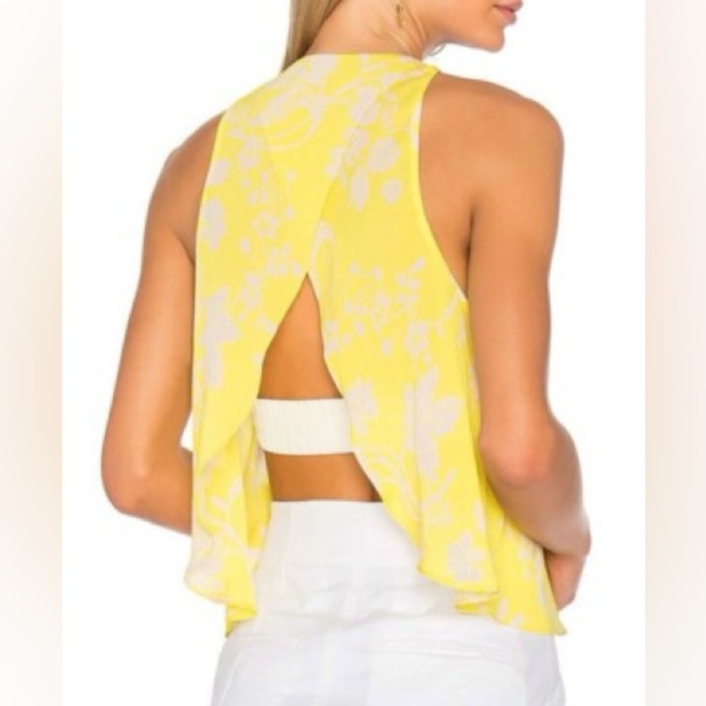 A.L.C. Yellow and White Floral Open-Back Tank